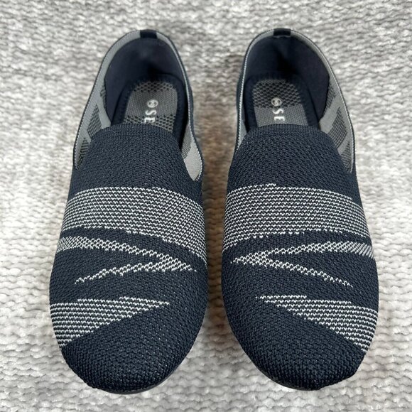 Serra Black Gray Washable Ballet Flat Slip-On Recycled Textile Shoe Size 9 - Picture 1 of 9